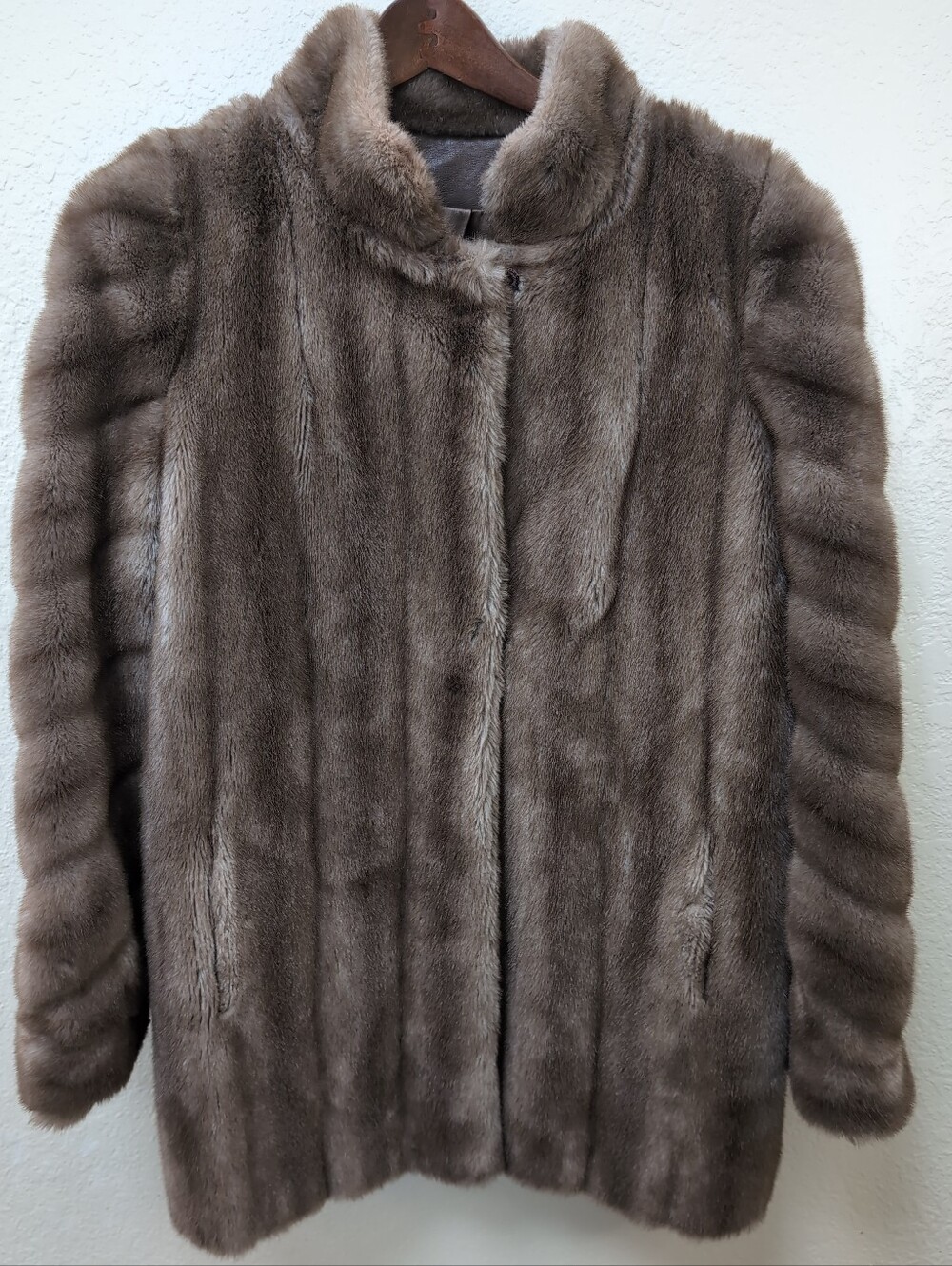 Vintage Hillmoor Made In USA Brown Faux Fir Coat